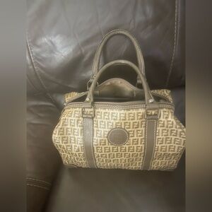 Authentic Vintage Zucchino Canvas Fendi Boston Bag